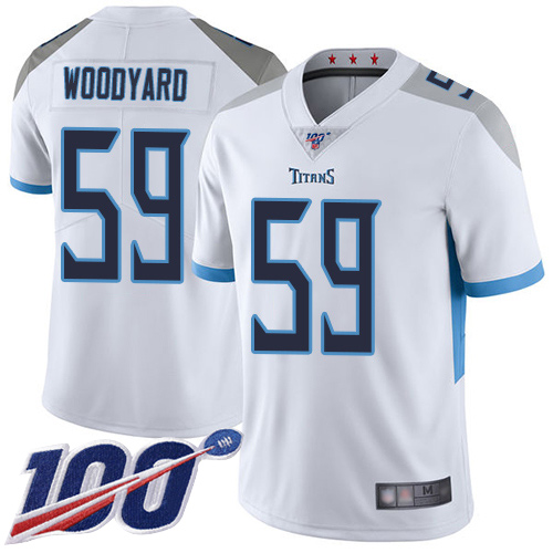 Tennessee Titans Limited White Men Wesley Woodyard Road Jersey NFL Football #59 100th Season Vapor Untouchable